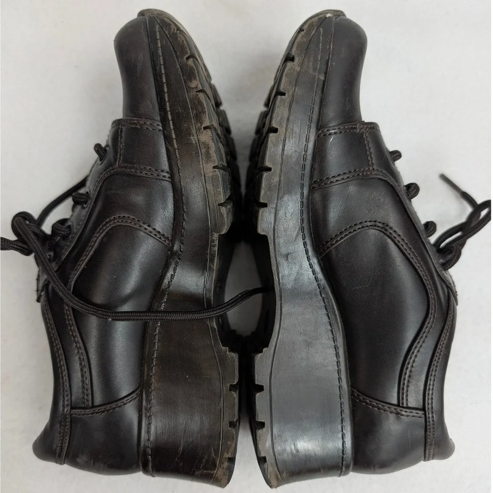 Lower East Side Womens 6.5 Brown Platform Oxford Shoes Y2K Chunky Wedge Lug